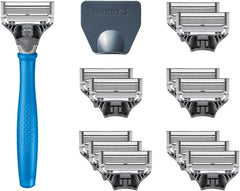 Men's Razor Set with Indigo Blue Handle and 13 Razor Blade Refills