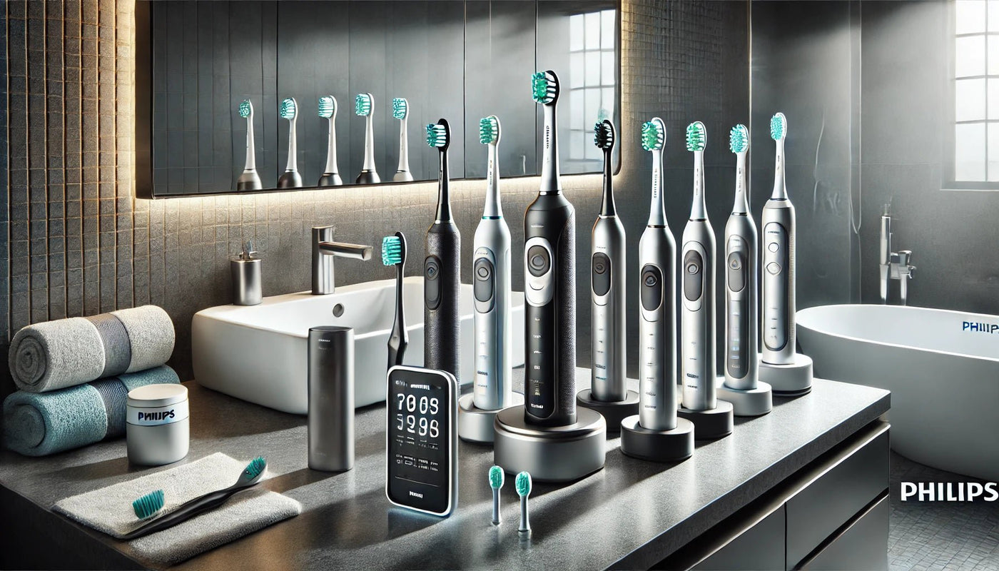 A selection of high-quality Philips electric toothbrushes from PrimeGroom UK.