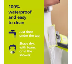 Waterproof Philips OneBlade Shaver Being Used in the Shower