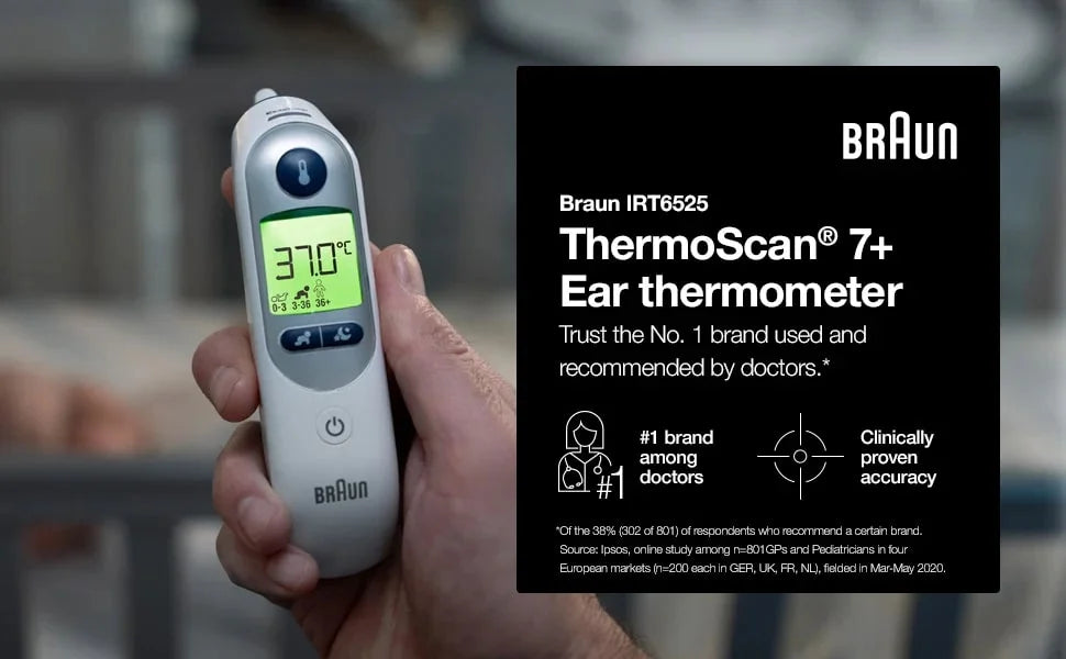 Braun ThermoScan® 7 Plus No.1 brand used and recommended by doctors
