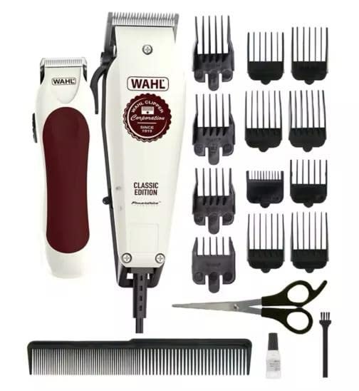 WAHL Special Edition Classic Gift Set with corded hair clipper, battery-powered trimmer, and accessories